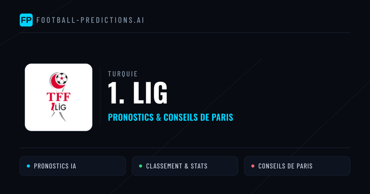 Turquie 1. Lig Pronostics Football — Expert et Gratuits