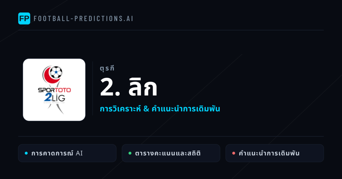 วิเคราะห์บอล ตุรกี 2. ลิก & เคล็ดลับเดิมพัน