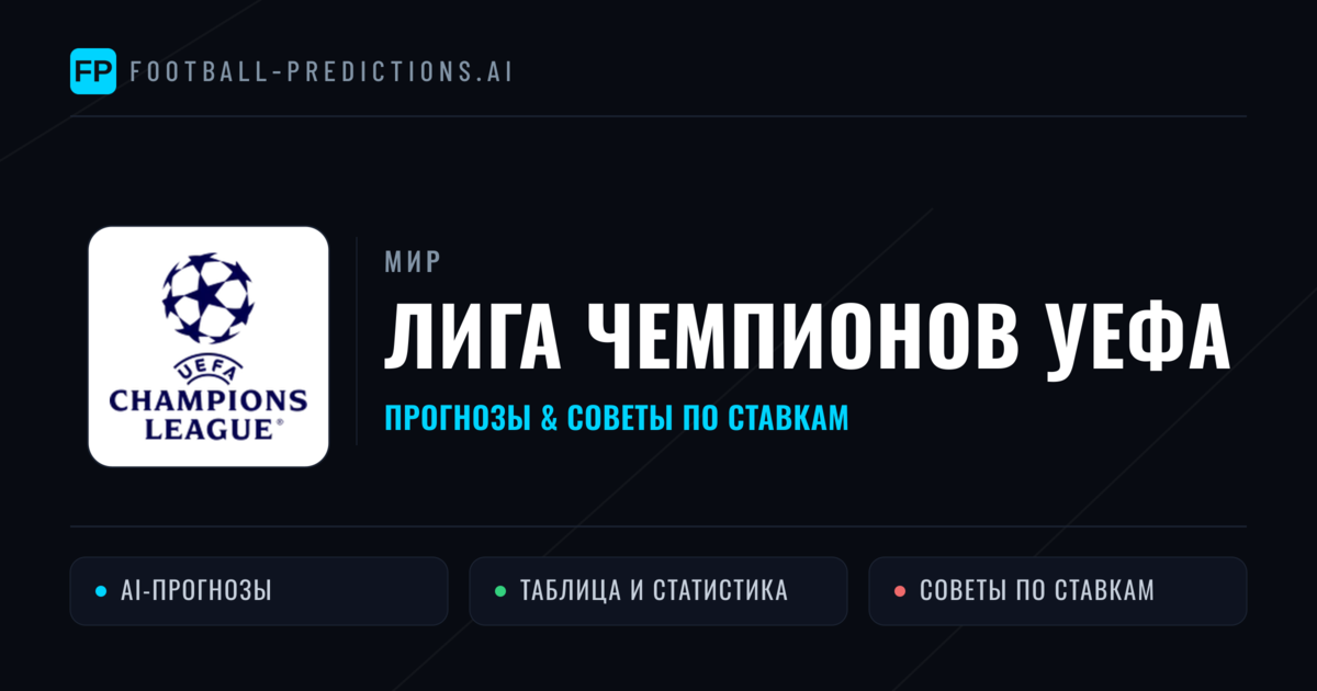 Прогнозы Лига Чемпионов УЕФА — ставки и советы экспертов