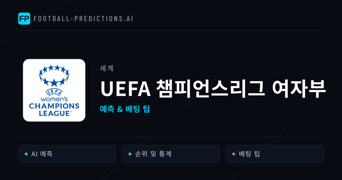 UEFA 챔피언스리그 여자부 축구 예측 & 베팅 팁