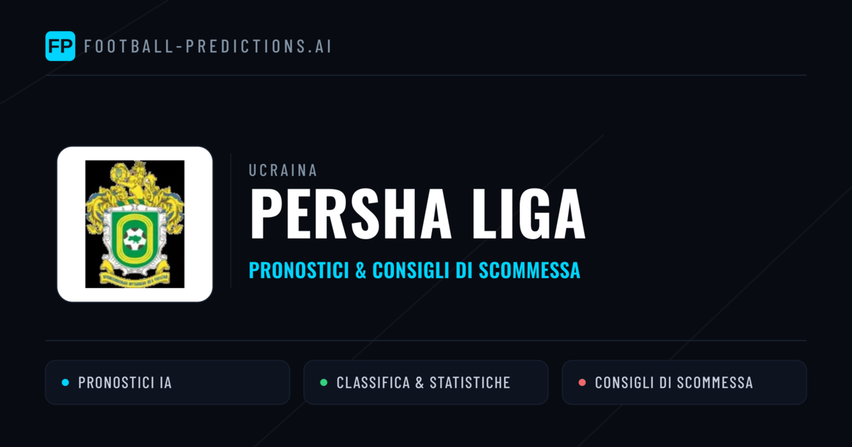 Ucraina Persha Liga Pronostici Calcio — Gratis Oggi