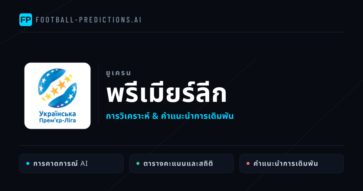 วิเคราะห์บอล ยูเครน พรีเมียร์ลีก & เคล็ดลับเดิมพัน