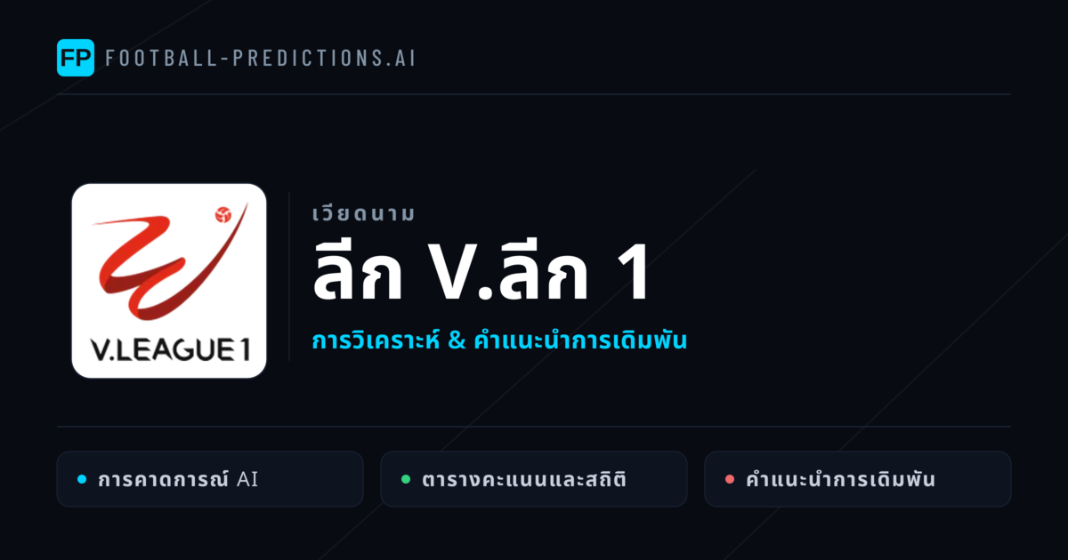 วิเคราะห์บอล เวียดนาม ลีก V.ลีก 1 & เคล็ดลับเดิมพัน