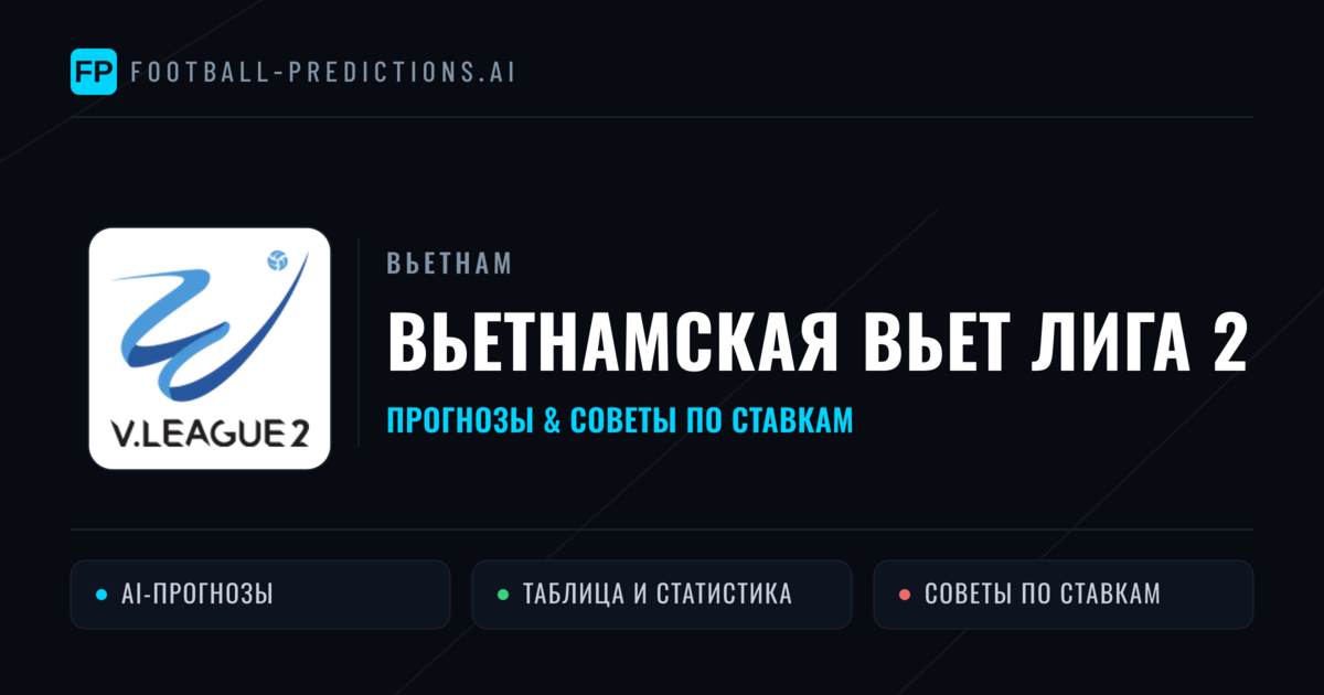 Прогнозы Вьетнам Вьетнамская Вьет Лига 2 — ставки и советы экспертов