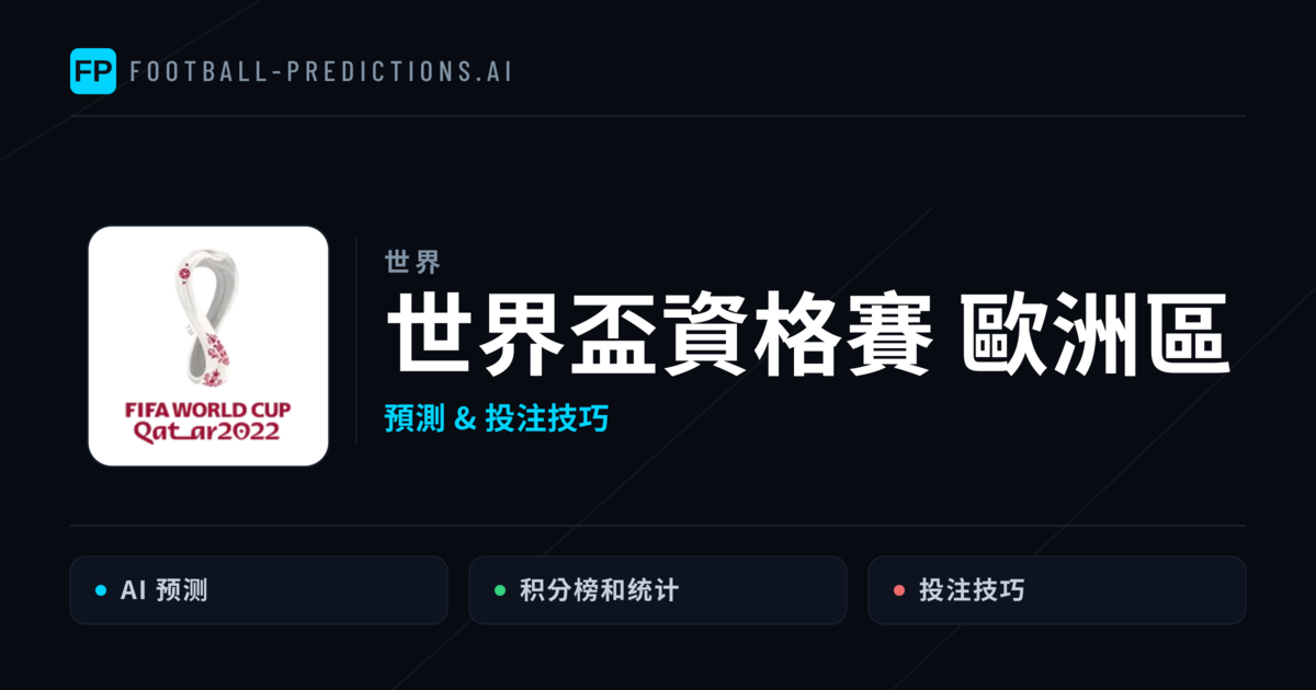 世界盃資格賽 歐洲區運彩預測 — 足球賽事分析與投注推薦