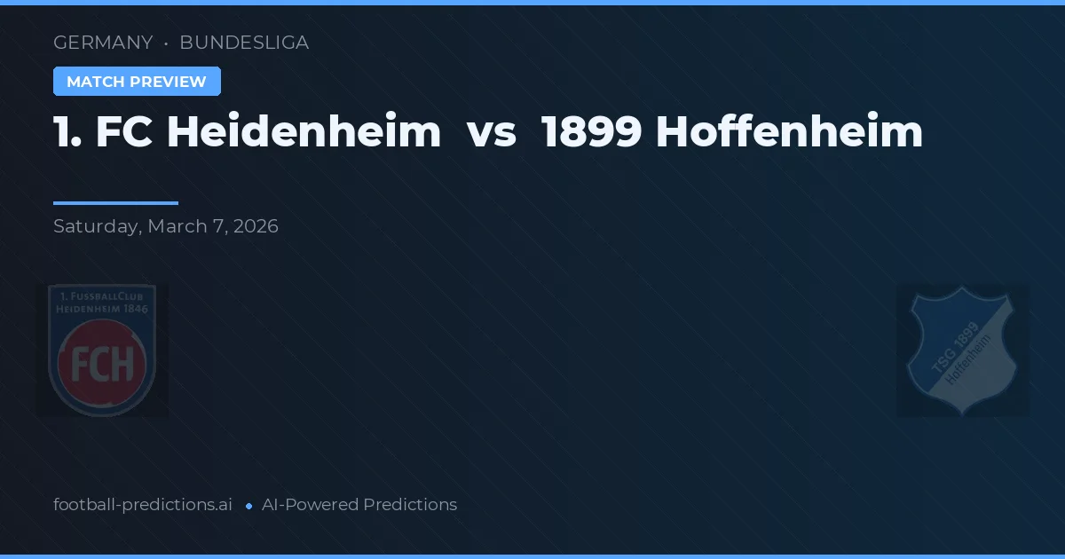 1. FC Heidenheim vs 1899 Hoffenheim — pronostico e anteprima del match