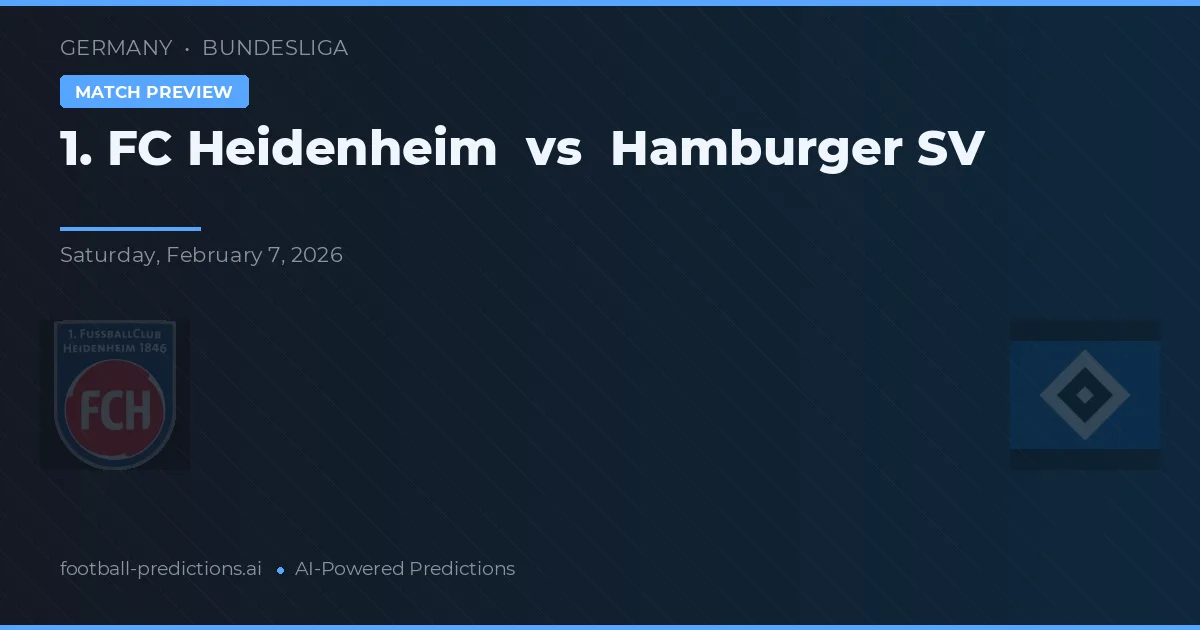 1. FC Heidenheim vs Hamburger SV — hula at preview ng laban