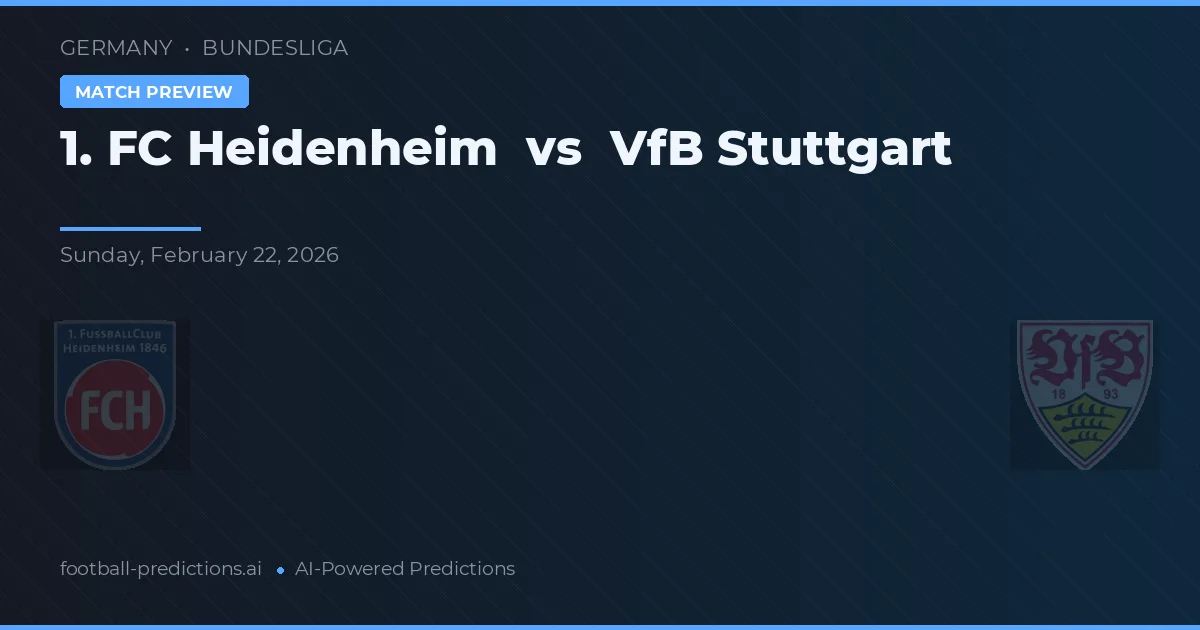 1. FC Heidenheim vs VfB Stoccarda — pronostico e anteprima del match