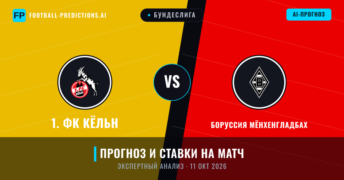 1. ФК Кёльн – Боруссия Мёнхенгладбах — прогноз и превью матча