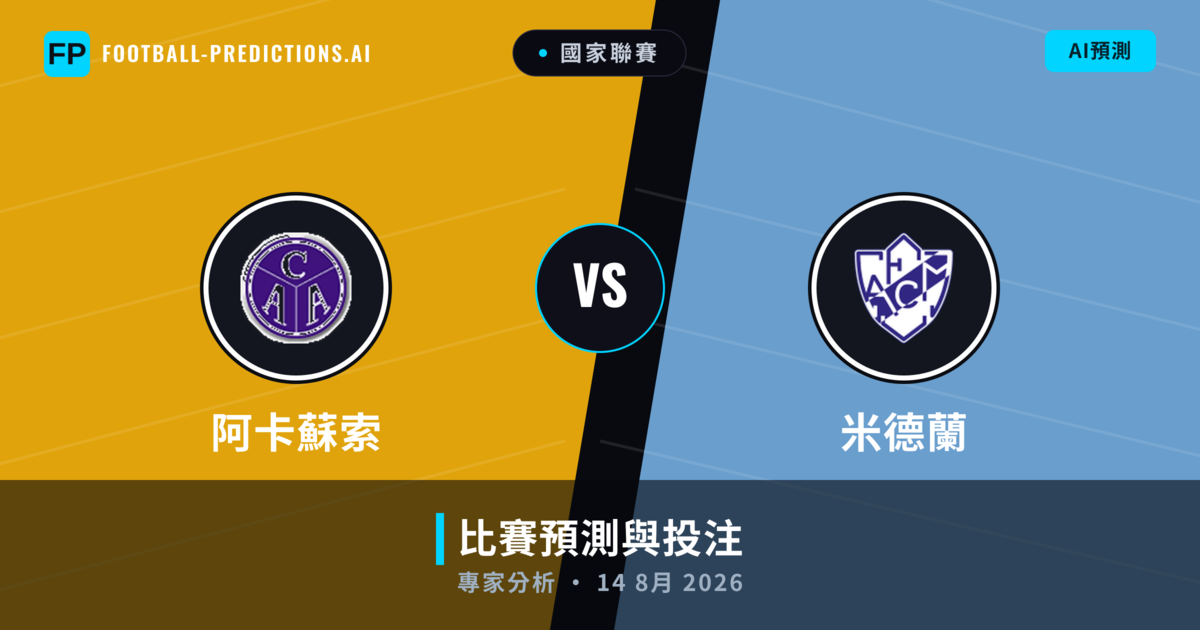 阿卡蘇索 vs 米德蘭 — 比赛预测和前瞻