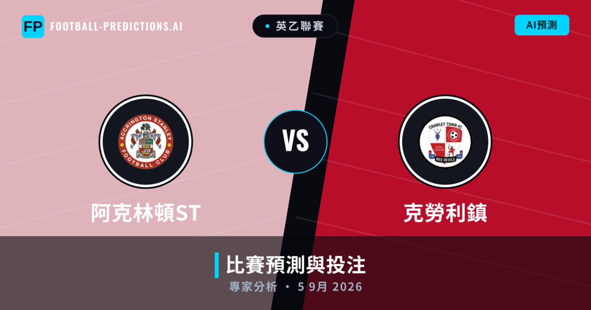 阿克林頓ST vs 克勞利鎮 — 比赛预测和前瞻