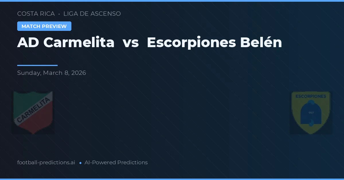 Carmelita - Escorpiones Belén — maç tahmini ve önizleme