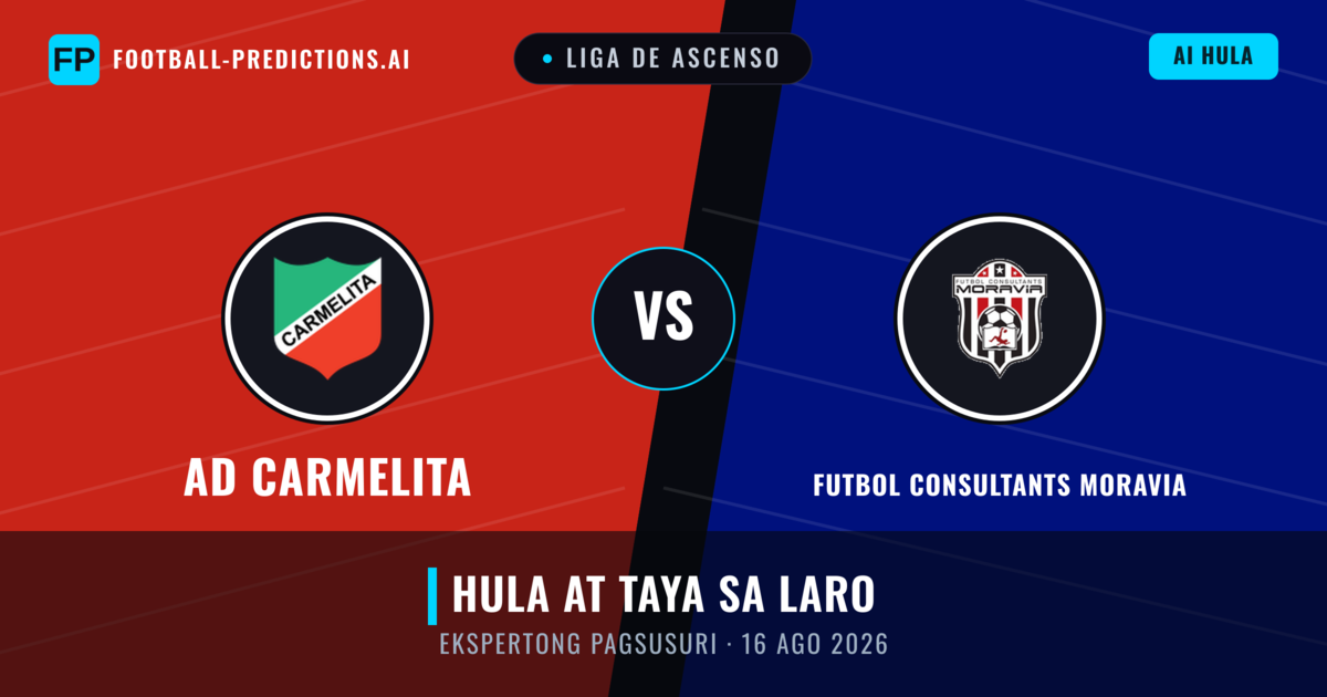 AD Carmelita vs Futbol Consultants Moravia — hula at preview ng laban