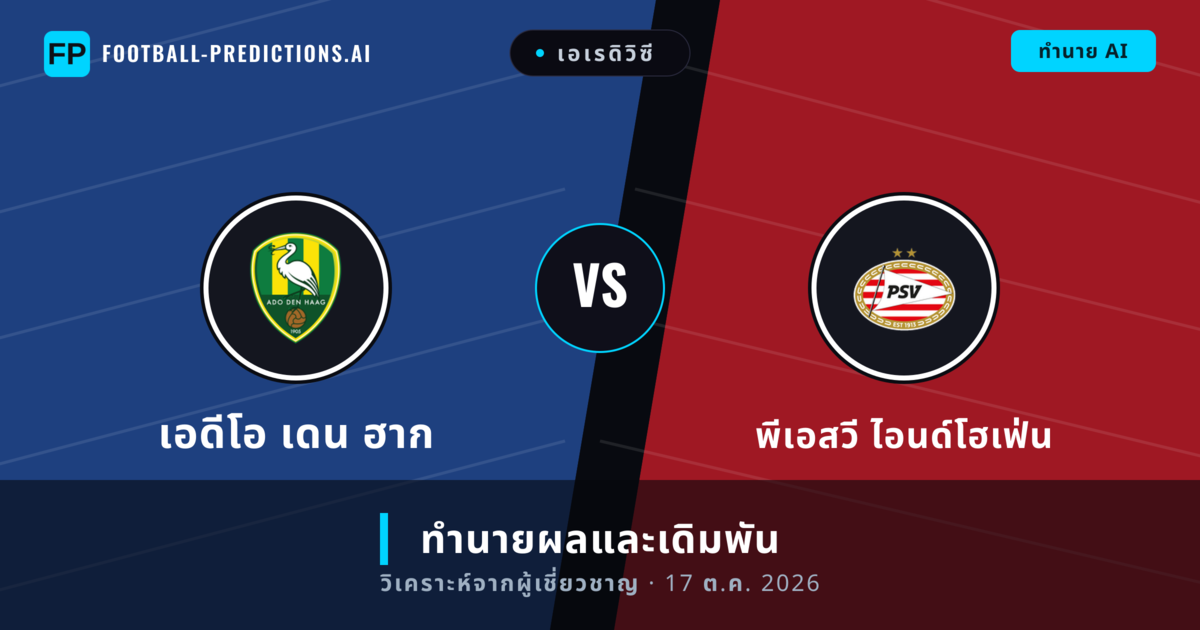 เอดีโอ เดน ฮาก พบ พีเอสวี ไอนด์โฮเฟ่น — ทำนายผลและพรีวิวการแข่งขัน