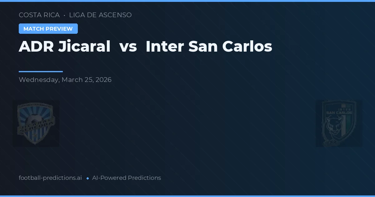 ADR Jicaral vs Inter San Carlos — pronostico e anteprima del match