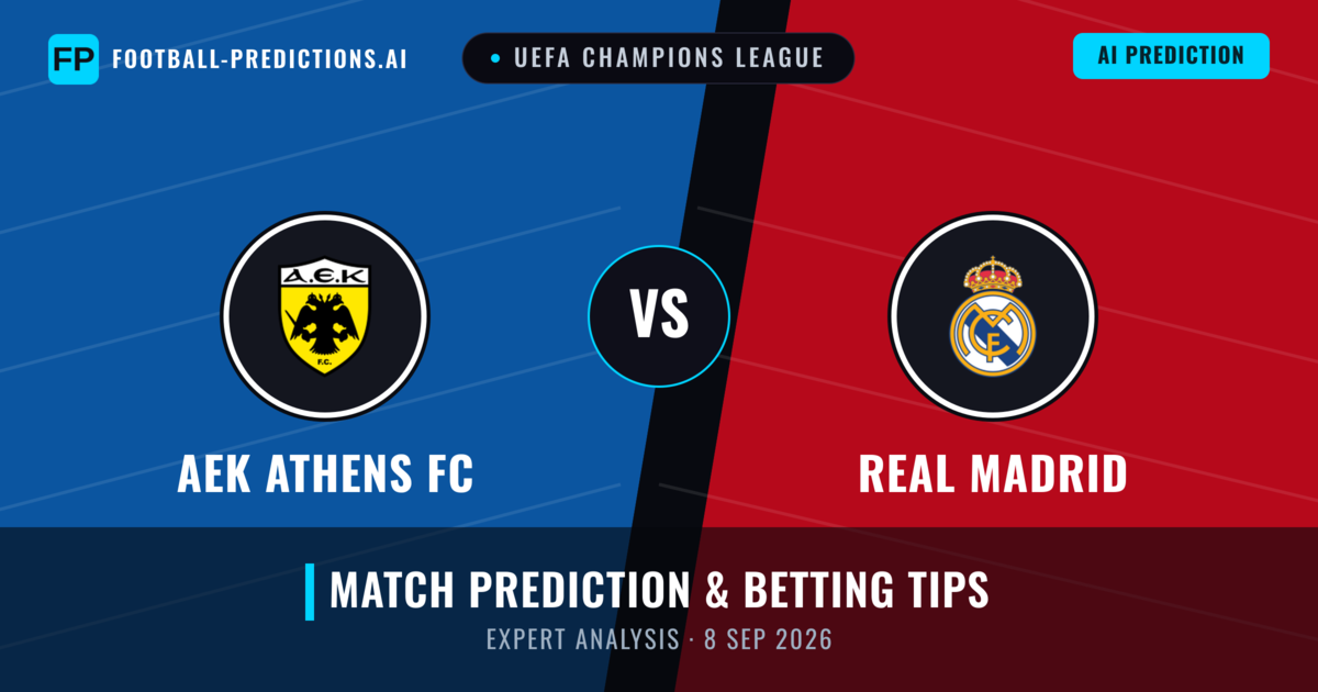 AEK Athens FC vs Real Madrid — match prediction & preview