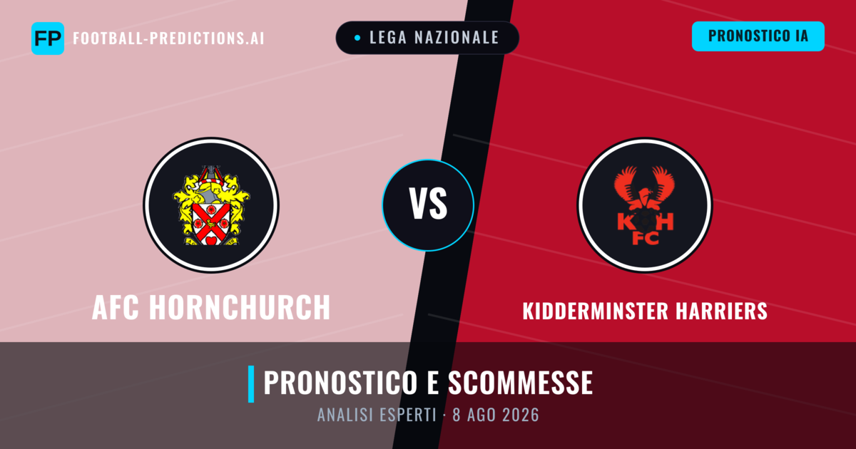 AFC Hornchurch vs Kidderminster Harriers — pronostico e anteprima del match
