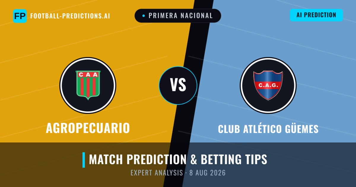 Agropecuario vs Club Atlético Güemes — match prediction & preview