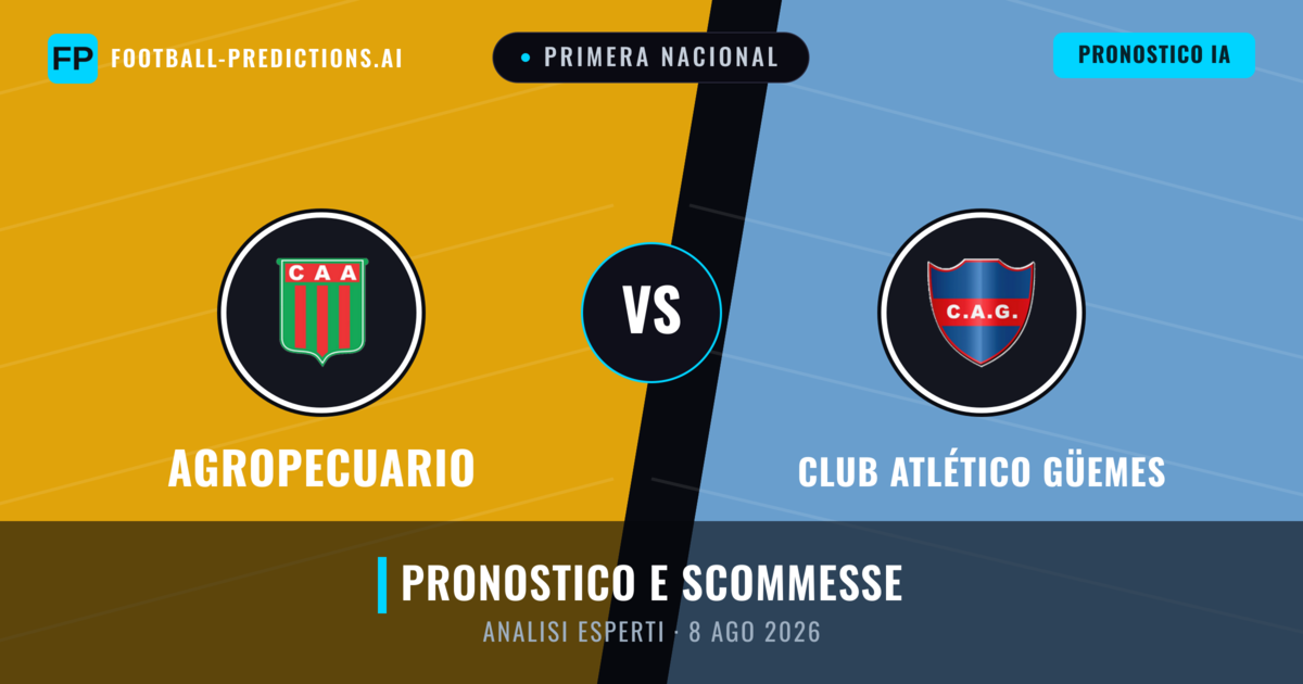 Agropecuario vs Club Atlético Güemes — pronostico e anteprima del match