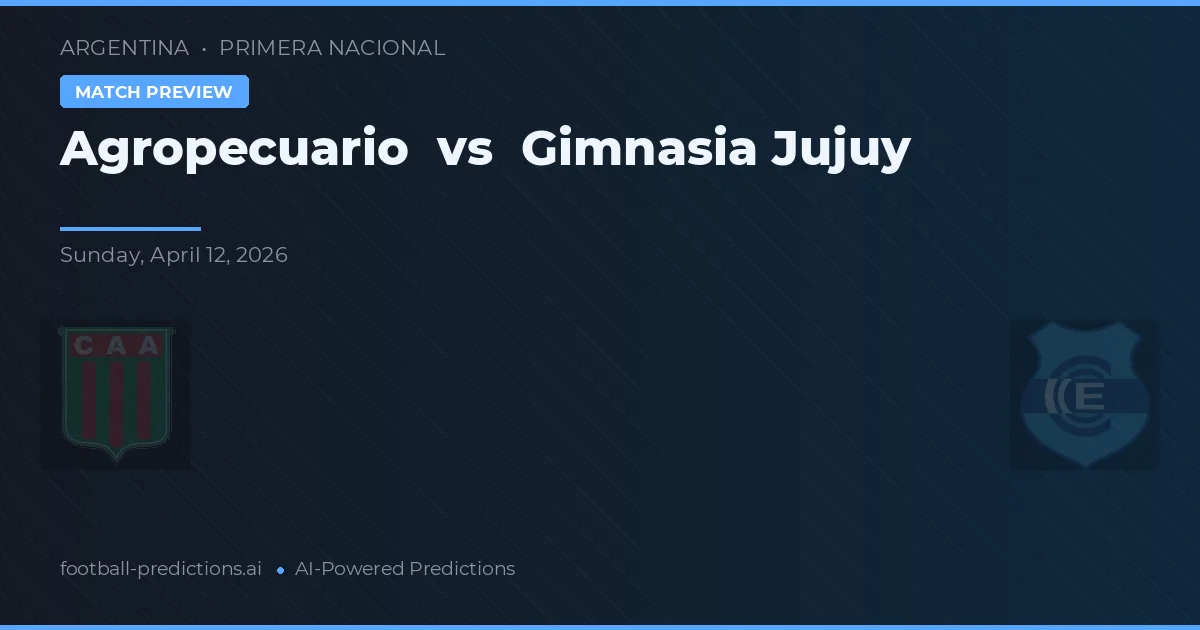 Agropecuario vs Gimnasia de Jujuy — pronostico e anteprima del match