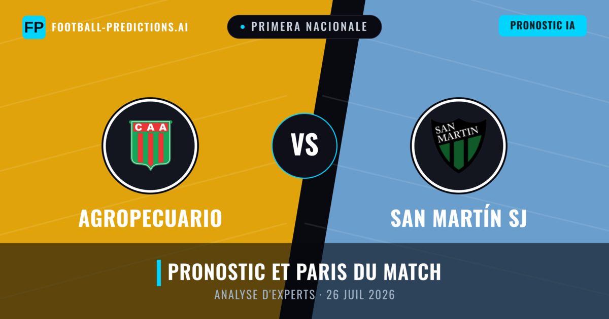 Agropecuario vs San Martín SJ — pronostic et avant-match