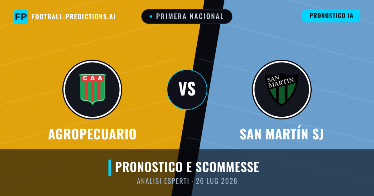 Agropecuario vs San Martín SJ — pronostico e anteprima del match