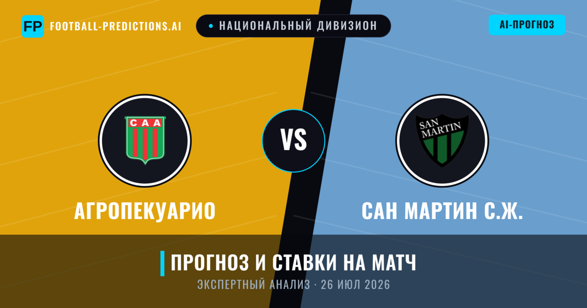Агропекуарио – Сан Мартин С.Ж. — прогноз и превью матча