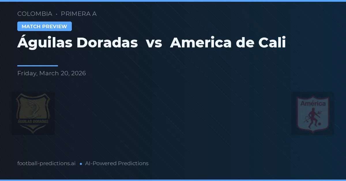 Águilas Doradas vs América de Cali — Prognose und Spielvorschau