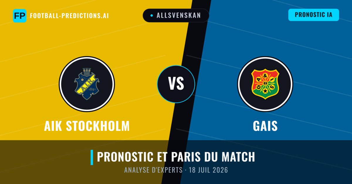 AIK Stockholm vs Gais — pronostic et avant-match