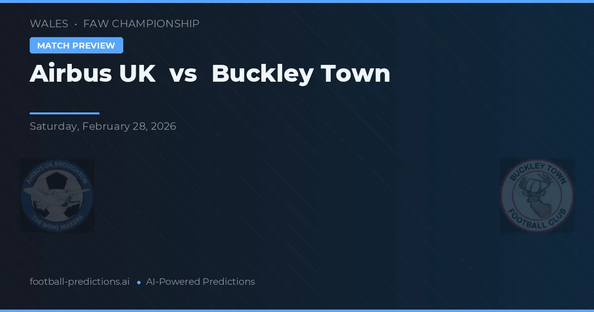 Airbus UK vs Buckley Town — pronostico e anteprima del match