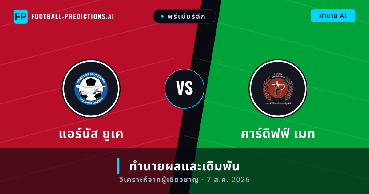 แอร์บัส ยูเค พบ คาร์ดิฟฟ์ เมท — ทำนายผลและพรีวิวการแข่งขัน