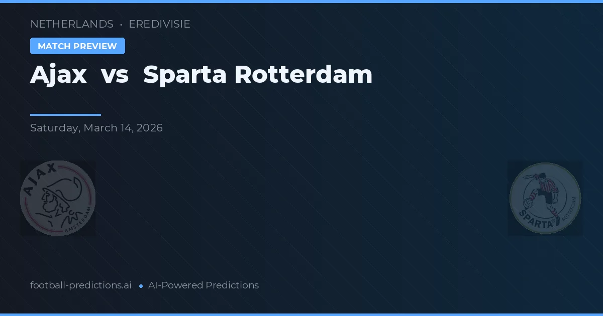 Ajax vs Sparta Rotterdam — match prediction & preview