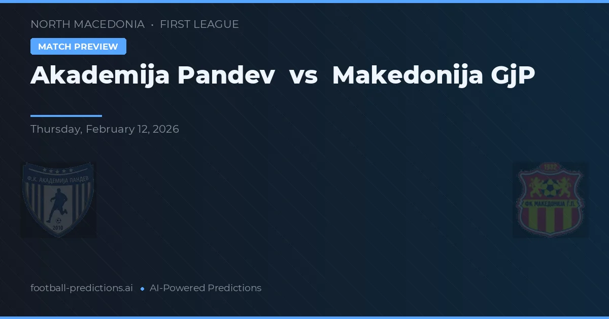 Académie Pandev vs Makedonija GjP — pronostic et avant-match