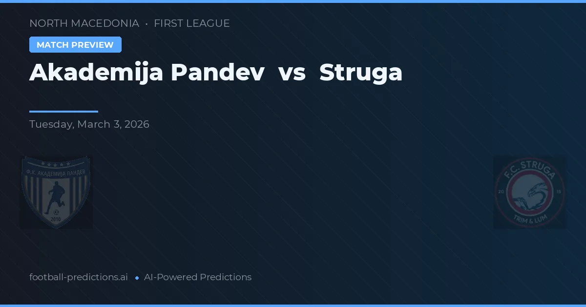 Akademija Pandev vs Struga — Prognose und Spielvorschau