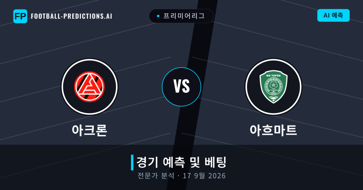 아크론 대 아흐마트 — 경기 예측 및 프리뷰