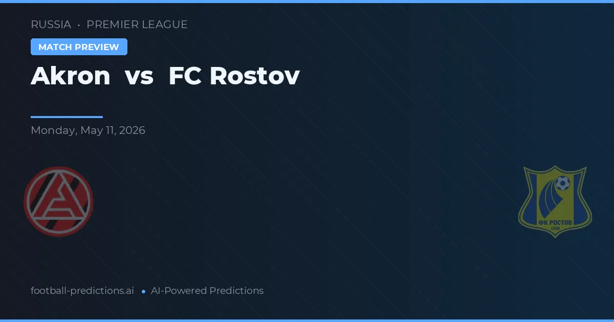 Akron vs FC Rostov — pronostic et avant-match