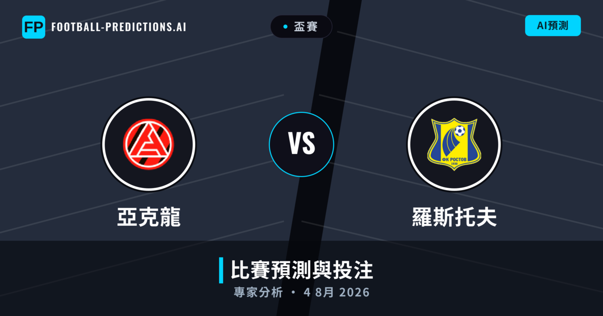 亞克龍 vs 羅斯托夫 — 比赛预测和前瞻
