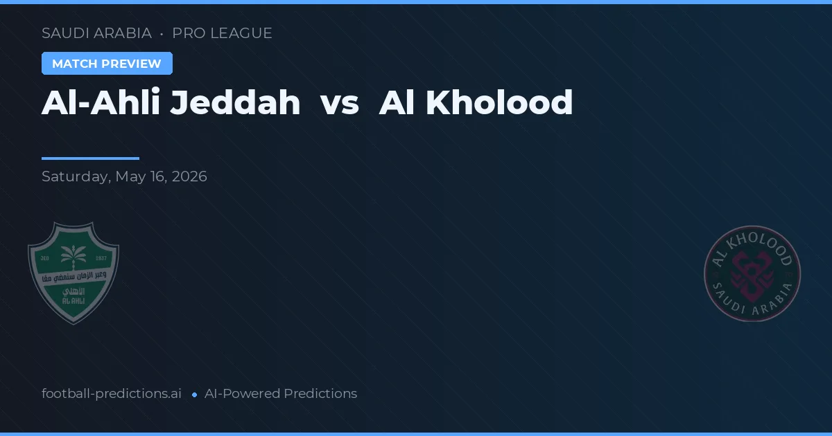 Al-Ahli Jeddah vs Al Kholood — prediksi dan pratinjau pertandingan