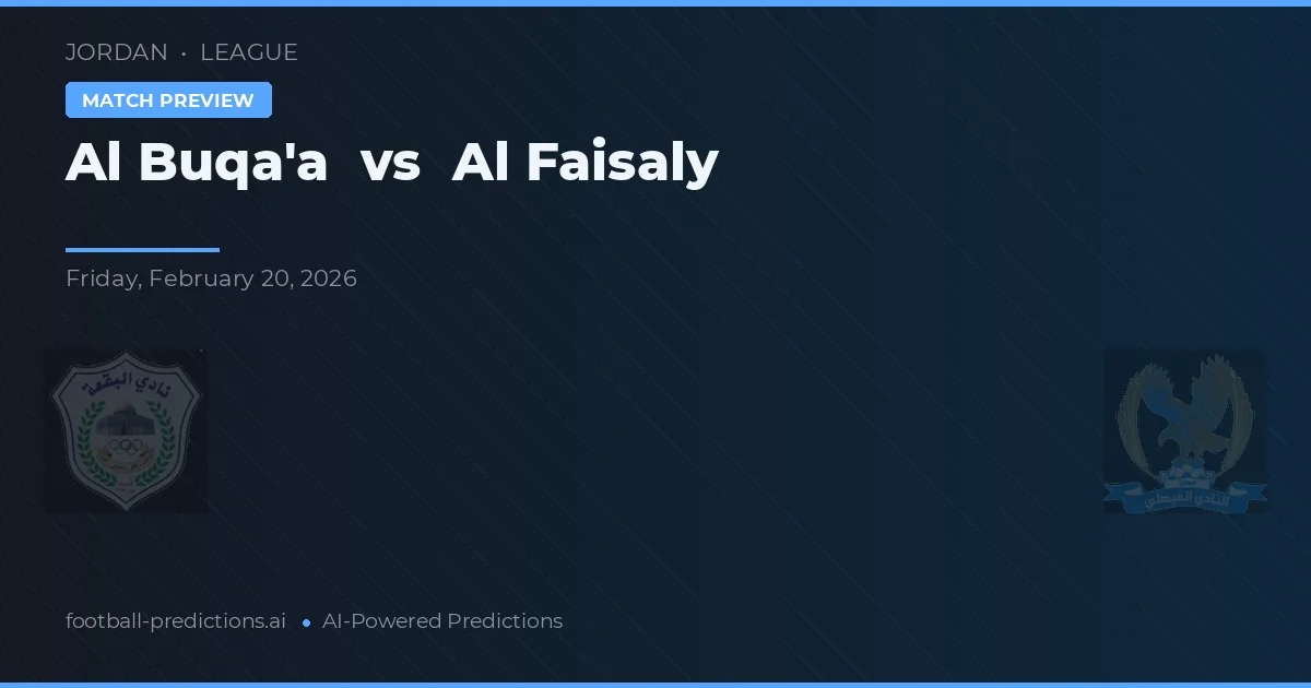 Al Buqa'a vs Al Faisaly — pronostico e anteprima del match