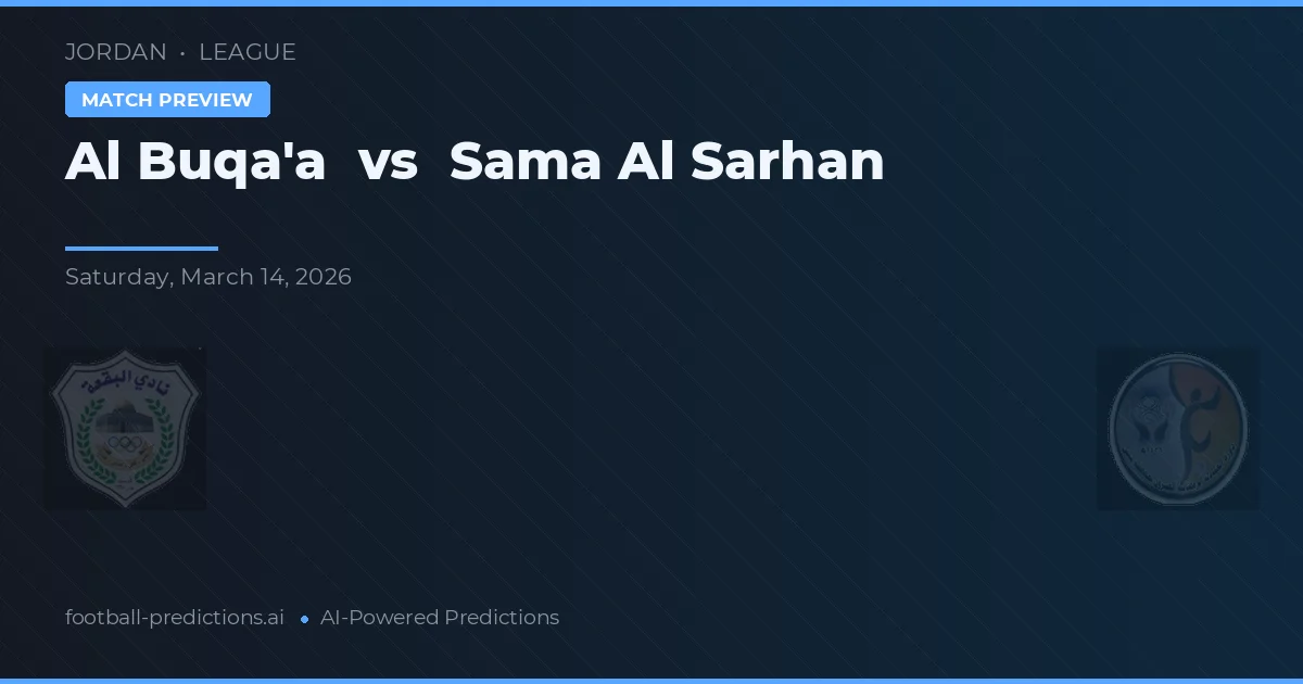 Al Buqa'a vs Sama Al Sarhan — pronostico e anteprima del match