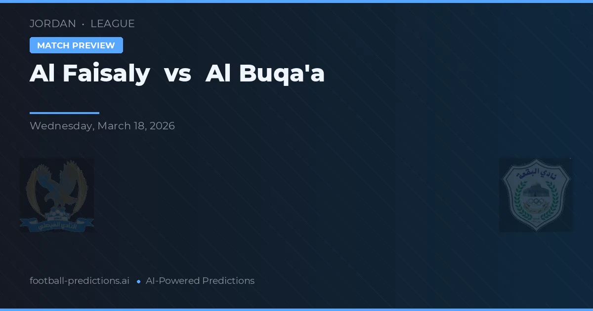 Al Faisaly vs Al Buqa'a — prediksi dan pratinjau pertandingan