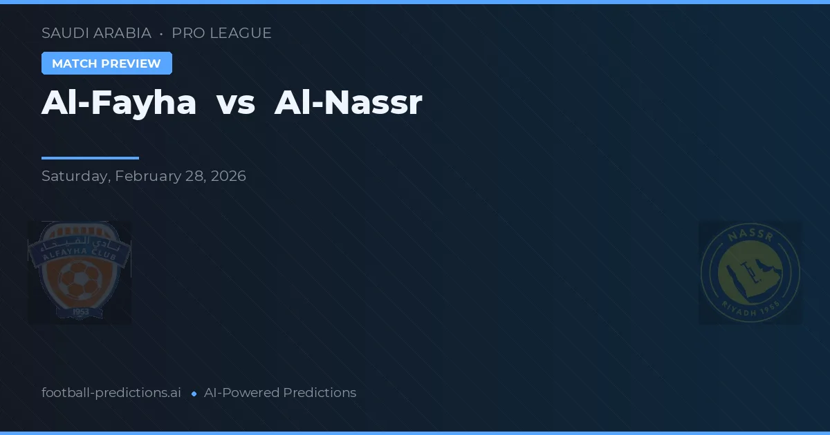 Al-Fayha vs Al-Nassr — pronostico e anteprima del match