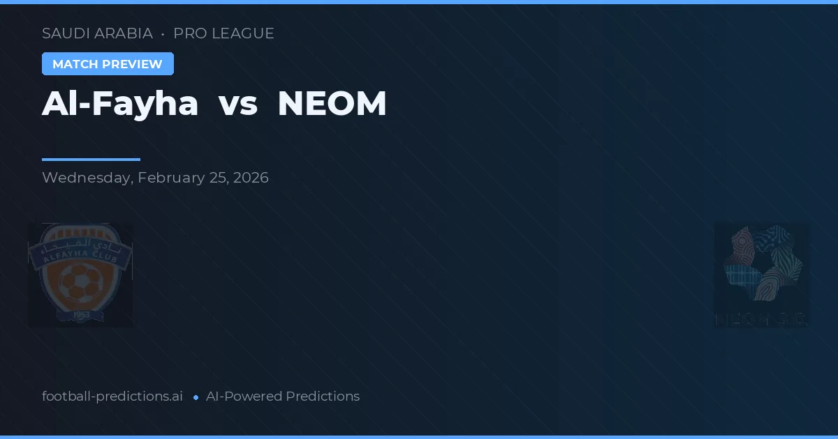 Al-Fayha vs NEOM — pronostico e anteprima del match
