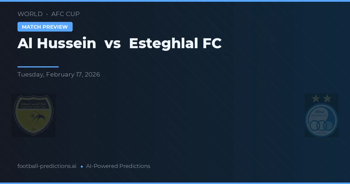 Al Hussein vs Esteghlal — dự đoán và xem trước trận đấu