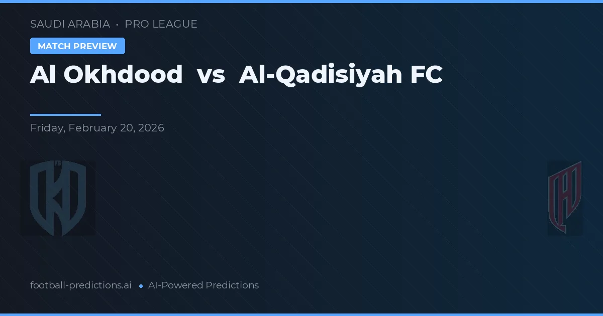 Al Okhdood vs Al-Qadisiyah FC — Prognose und Spielvorschau