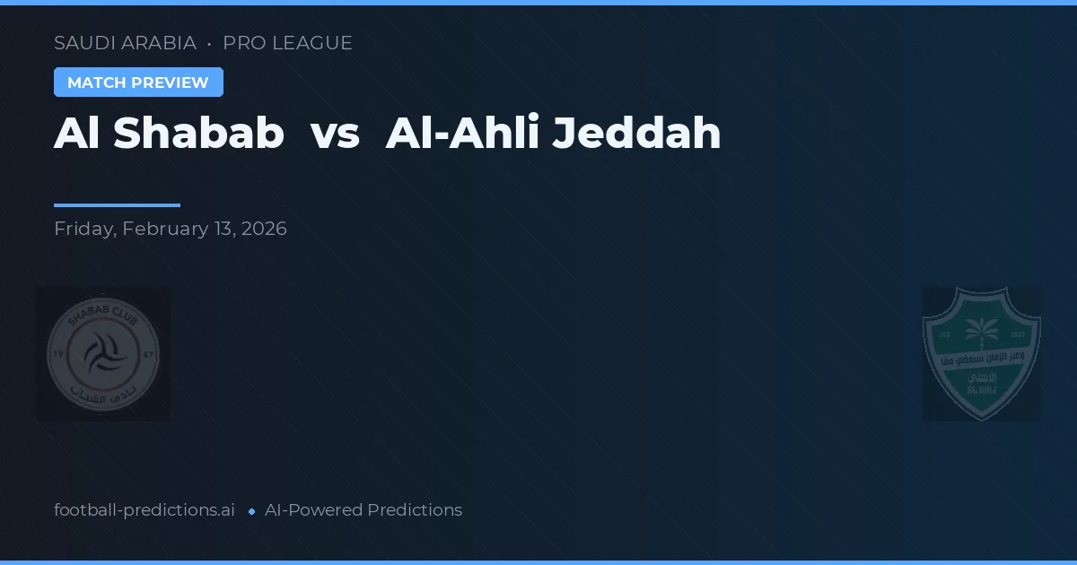 Al Shabab vs Al-Ahli Jeddah — pronostico e anteprima del match