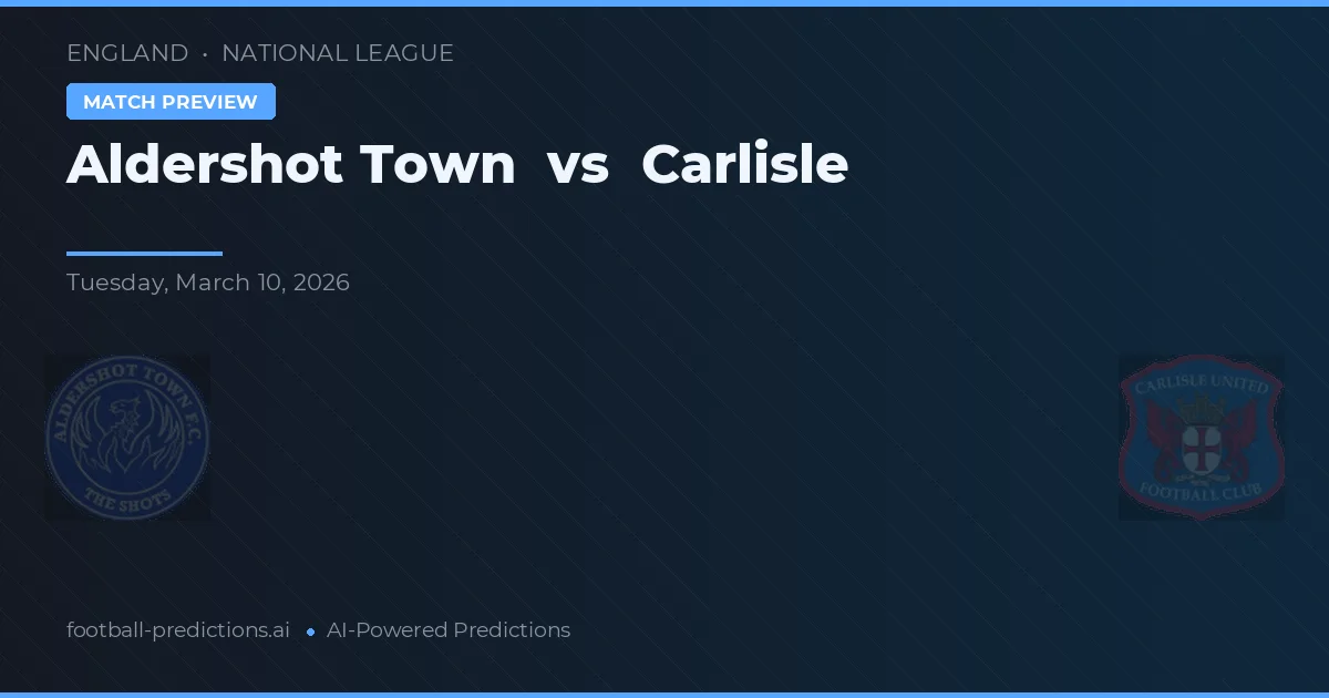 Aldershot Town vs Carlisle United — Prognose und Spielvorschau