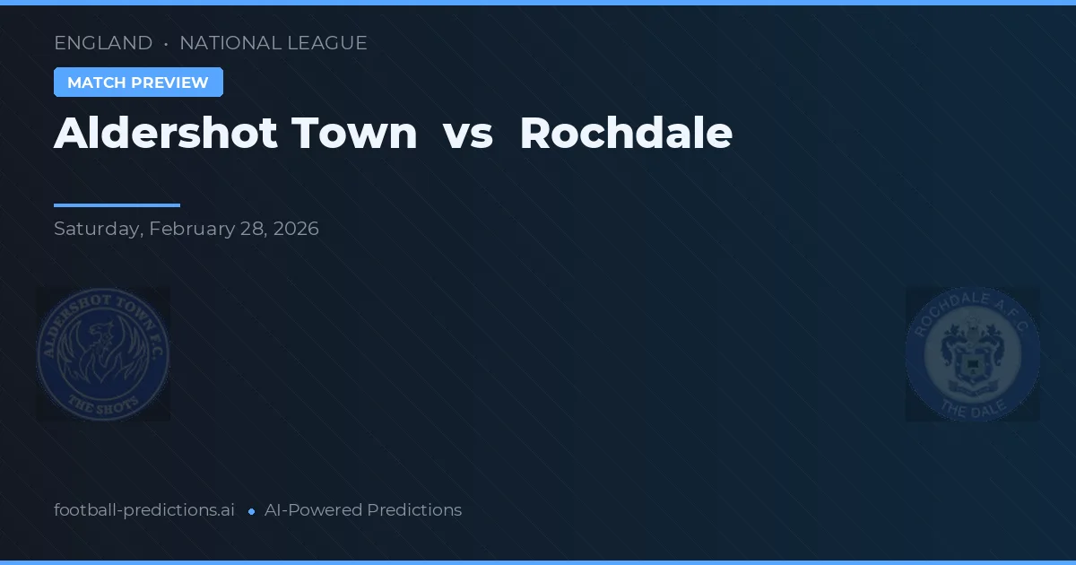 Aldershot Town vs Rochdale — match prediction & preview