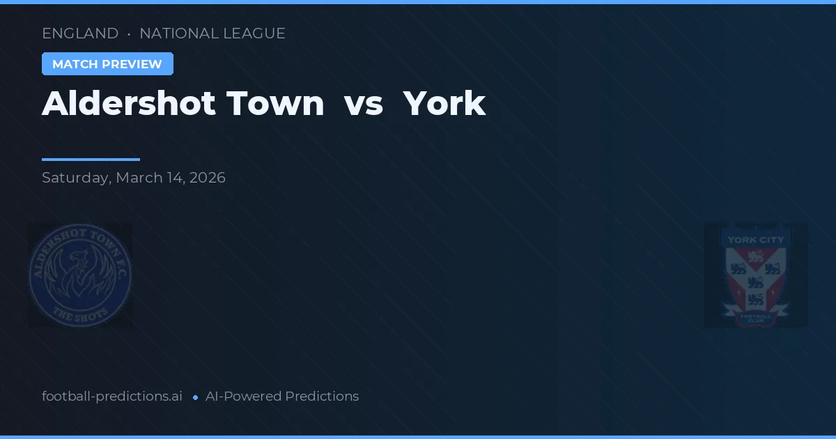Aldershot Town vs York — match prediction & preview