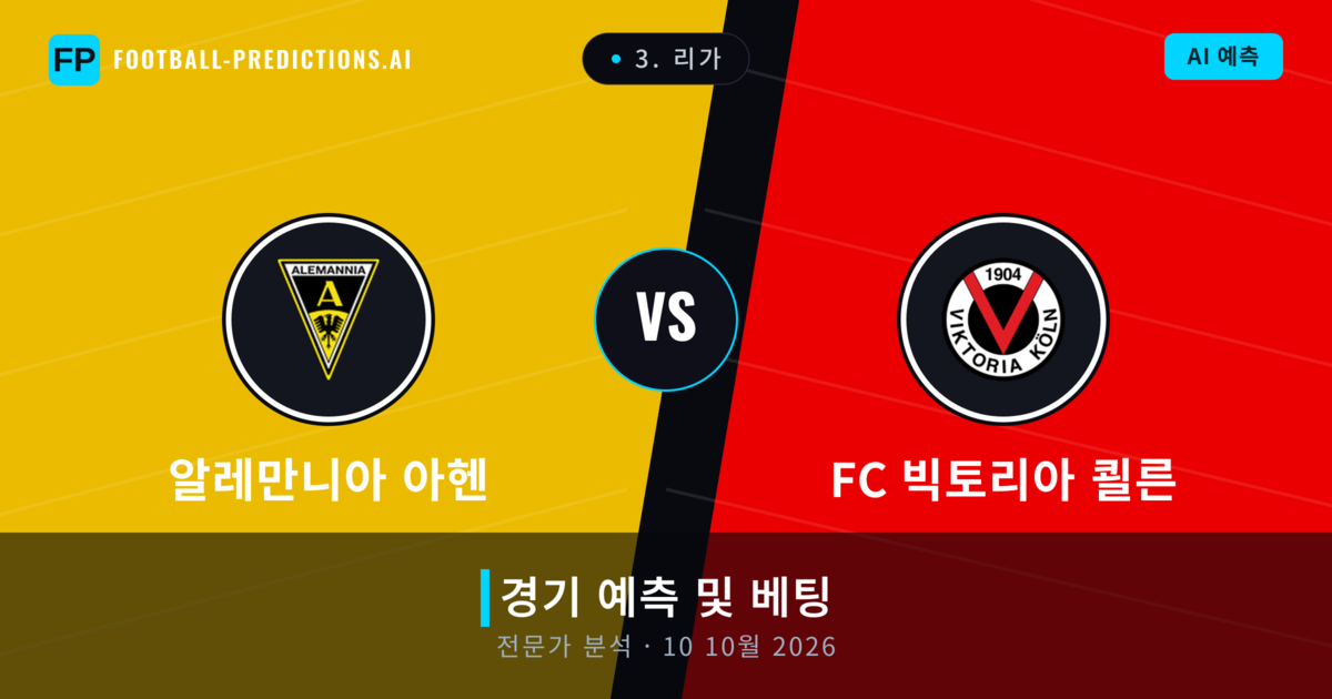 알레만니아 아헨 대 FC 빅토리아 쾰른 — 경기 예측 및 프리뷰